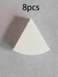 8pcs Multi-Functional Triangle Fan-Shaped Makeup Sponges, Expand Upon Contact With Water, Suitable For Wet & Dry Use Foundation Powder Puff - Multicolor - View 7