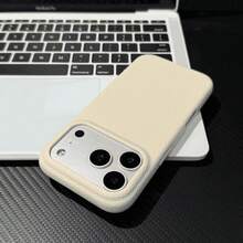 白色软硅胶皮革纹理手机壳,兼容 17 Pro Max/17 Pro/17/16 Pro Max/16/16 Pro/16 Plus/16E/15/15 Plus/15 Pro/15 Pro Max/13/14 Pro Max/13 Pro/13 Pro Max/14 Pro/14 Pro Max/14 Plus,简约设计 - 白色-皮紋 - 查看 5