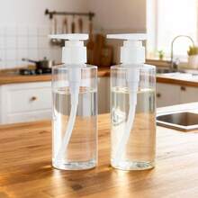 2PCS Plastic Pump Bottle Hand Soap Dispenser For Bathroom And Kitchen, Empty Refillable Liquid Container, 8.45 Oz Clear - Multicolor - View 1
