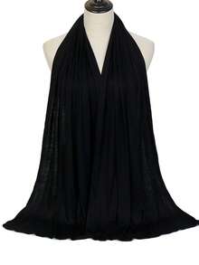 1 chiếc khăn trùm đầu nữ cổ điển, mềm mại, thoáng khí, chống nắng và giữ ấm, phù hợp cho nhiều dịp - Khăn trùm đầu, khăn quàng cổ, khăn choàng bằng lụa nhân tạo màu trơn dành cho nữ. - màu đen - Xem 21