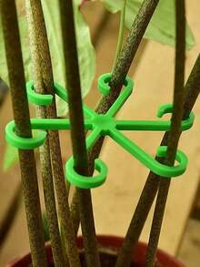 4/8pcs Plastic Plant Support Anti-Tip Bracket, Foldable Hydroponic Flower Stem Fixer, Garden Plant Support - Collapsible Rack - View 6