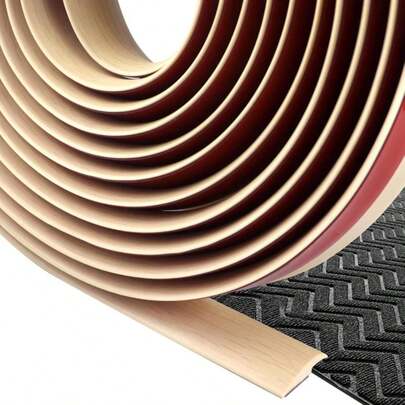 Floor Transition Strip Self Adhesive Carpet &Amp; Flooring Transitions Edging Trim Strip PVC Threshold Transitions Suitable For Threshold Height Less Than 10mm (6.56Ft, Brown)