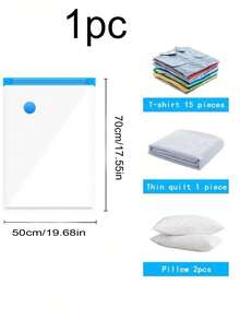 5pcs/3pcs/1set Thick Vacuum Compression Storage Bags, Clear Vacuum Compression Bags, Waterproof Airtight Clothes Organizer Bags, Suitable For Travel, Dorm, Home - Reusable, Space Saving - Multicolor - View 19