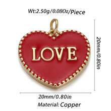 1pc Copper Creative New Fashion Red Heart Pendant, Valentine's Day Jewelry Accessory - Multicolor - View 18