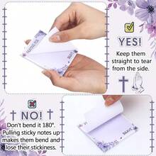 24 Packs Prayer Sticky Notes Floral Pocket Prayer Board Supplies Chris 1tian Bible Verse Notepad Aesthetic Inspirational Notepads Bulk Mini Memo Notebook For Message Reminder Gifts Diary Lists - Hồng và Trắng - Xem 4