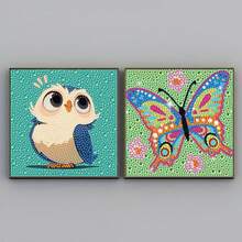 1 Set Kids Handmade Diamond Painting Kit, Shiny Diamond Mosaic Art Set, DIY Room Decor Diamond Painting, Children's Holiday Craft Supplies, Includes Canvas, Diamond Bags, Tools, Suitable For Wall And Desktop Decor, Party Favors, Holiday Gifts For Kids And Friends - Multicolor - View 8