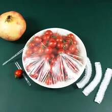 超大号塑料保鲜膜 - 100片装，38.0x38.0厘米，可重复使用弹性碗盖，适用于食物储存和备餐 - 彩色 - 查看 5