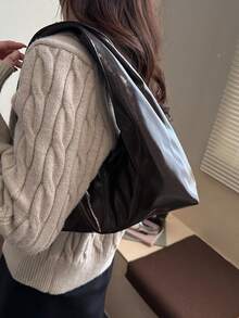 Retro Commuter Texture 2026 New Fashion Large Capacity Korean Style Elegant Shoulder Handbag