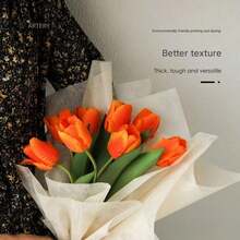 35/100pcs Milk Cotton Small Flower Bouquet Packaging Materials, Fresh Flower Crumpled Paper, Fresh Flower Milk Cotton Lining, Fresh And Simple Style - White - View 4