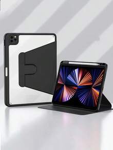 防震旋转 iPad 保护套，带笔槽，自动休眠/唤醒功能，360° 旋转透明后盖，适用于第 11 代（2025 年款，A16 芯片）/第 10 代（2022 年款）11 英寸/10.9 英寸 iPad - 黑色 - 查看 18