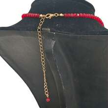 Dây chuyền hạt đỏ 3*4mm, dây chuyền ngắn cho nữ, dây chuyền ôm sát cổ. - Đỏ - Xem 2