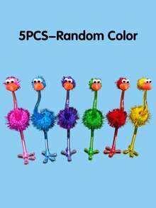 毛绒圆珠笔，彩色鸵鸟圆珠笔，创意减压装饰，适用于学校、办公室、签名、文具、钢笔、礼物、圣诞礼物、情人节礼物 - 彩色 - 查看 11