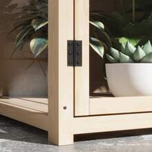 Cold Frame Made Of Wood, Two-Level Greenhouse With Double Door And Roof Window, Wind-Resistant, Natural Finish, 103 X 61 X 103 Cm - Apricot - View 8