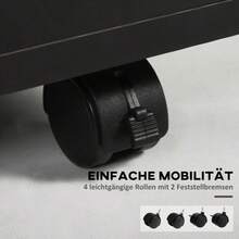 Black Rolling Filing Cabinet, 40 X 35 X 60 Cm With Drawer, For Office And Home Office, Space-Saving And Functional - 黑色 - 查看 5