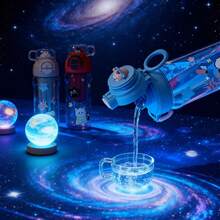 1pc High-Quality Plastic Water Cup, 2026 Summer Dual-Drink New Straw Cup, Cute Portable Space Cup - Multicolor - View 4