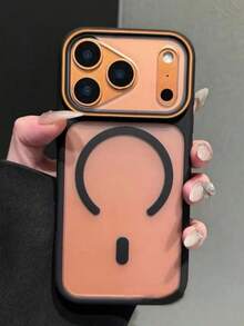 New Premium Magnetic Clear Acrylic Phone Case Compatible With IPhone 17 16 15 14 13 12 Pro Max 14 15 16 Plus 17Air 11 Wireless Charging Transparent Shockproof ArmorCover - 黑色 - 查看 4