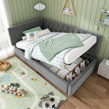 Single Bed 90x190cm, Sofa Bed With Hydraulic Storage, Velvet, Without Mattress, Multicolour Optional.