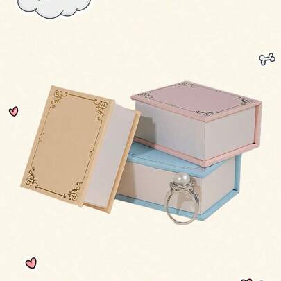 Flip-Cover Jewelry Box, European Creative Magnetic Pearl Pendant Storage Box