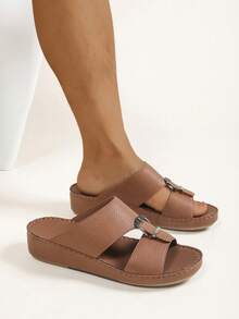 Middle Eastern Style Handmade Lace-Up Unisex Casual Shoes, Patterned Design For Casual, Beach Party, Vacation, Summer - Coffee Brown - View 13