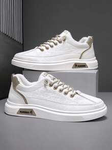 Winter New Men's Shoes Thermal Lined Waterproof Warm Fashionable Skate Shoes Men Casual Leather Fur Lining Skate Shoes - White - View 8