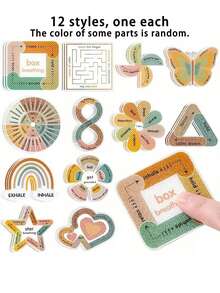 12 piezas de pegatinas sensoriales Fidget, pegatinas sensoriales texturizadas para ayudar a aliviar la ansiedad en el aula para niños con TDAH o ansiedad, adecuadas como regalos de cumpleaños o recompensas en el aula para niños - Multicolor - Ver 11