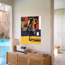 Framed 1pc Retro Cycling "Shut Up Legs" Quote Canvas Wall Art - Sports Stylish Themed Print, Stylish Home Decor, Ready-To-Hang For Living Room & Leisure Space - Framed - 查看 5