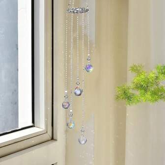 生命树悬挂式阳光捕捉器，7色灯笼装饰球水晶风铃，彩虹制造器，适用于家居、花园、窗户、婚礼装饰、节日和朋友礼物