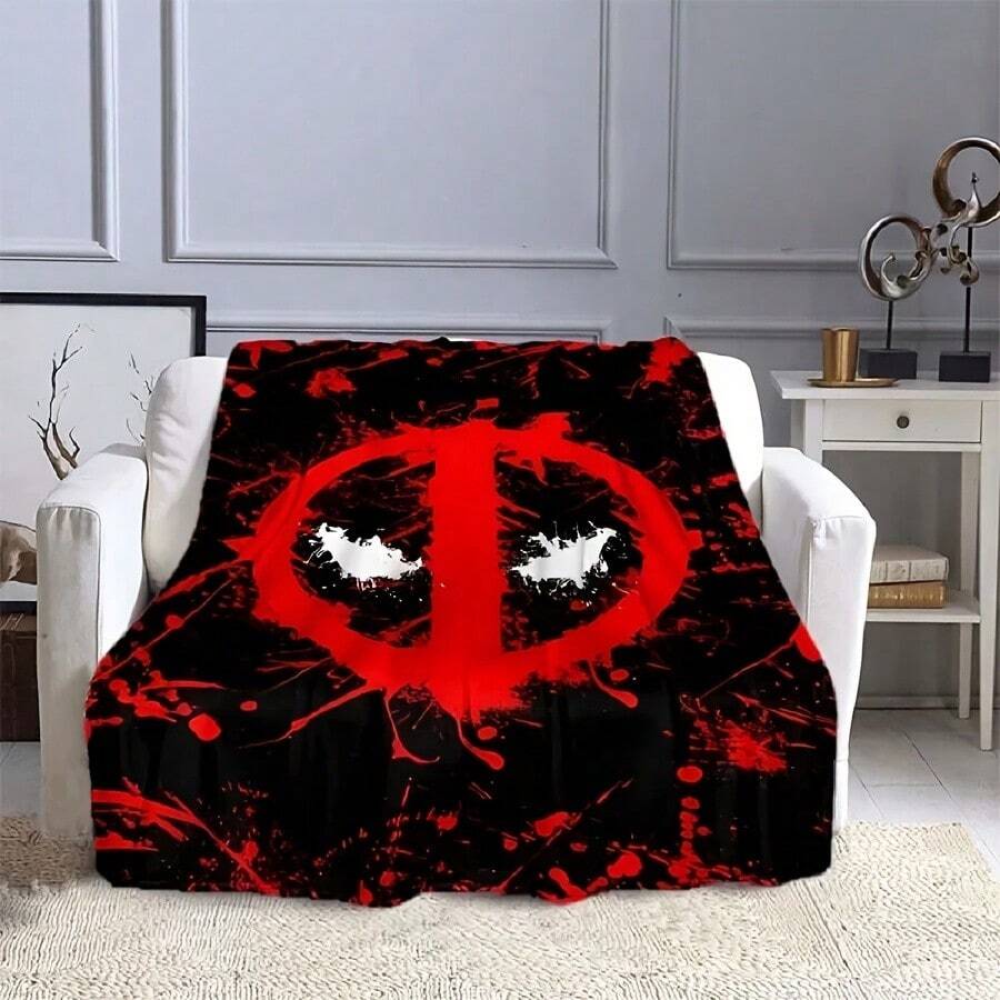 Deadpool Printed Blanket Adult Blanket Soft And Warm Bedding For Bed Sofa Outdoor Travel Cover Blanket4 - 白色 - 查看 1