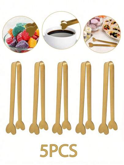 1pc Goledn Stainless Steel Heart Square Christtmas Candy Clip Candy Snack Holder,Party Potluck Small Tableware, Wedding Tableware Suitable For Family Gatherings, Birthdays, Weddings & Holidays Christmas Festival