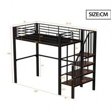 Barnsängramar, sänggavlar och fotgavlar - Svart + Metall och Trä + 90 cm * 200 cm - Visa 8