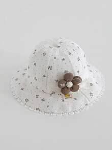 1pc Baby Sun Hat, Thin Fabric, Fashionable For Baby Girls, Suitable For Outdoor Use, Fits Ages 1-3 Years Old, Spring/Autumn - Little Flower Fisherman's Hat - View 15