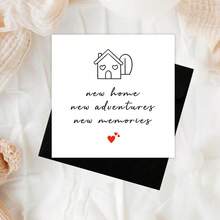 乔迁新居礼物、乔迁贺卡、开启新冒险、创造新回忆贺卡、乔迁新居贺卡、祝贺乔迁礼物 - 彩色 - 查看 4