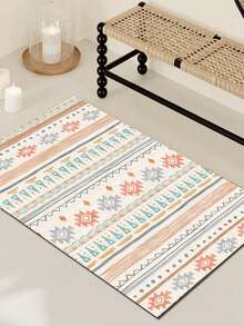 1pc Bohemian Style Large Area Rug, New Faux Wool Washable Bottom Indoor Carpet, Living Room Rug, Sofa Rug, Bedroom Rug, Bedside Anti-Slip Mat, Dining Room Kitchen Rug, Office Chair Pad, Entryway Doormat, Outdoor Picnic Mat, Outdoor Camping Blanket - Multicolor-5 - View 15