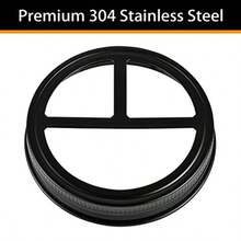 [Wide Mouth ONLY] 2 Pack Mason Jar Toothbrush Holder Lid - Rustproof 304 Stainless Steel For Ball Mason Jar Or Any Pint. Jar Farmhouse Decor Bathroom Accessories Set - Black - màu đen - Xem 5