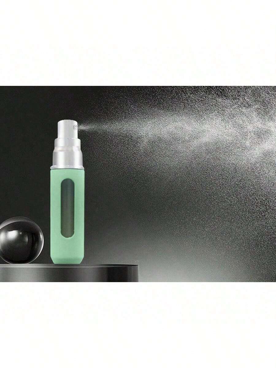 Bottom Refillable Perfume Bottle Refillable Spray Makeup Bottle Portable Perfume Elastic Lacquer Bottle - 5ml; Hồng nhạt; Nhôm - Xem 1