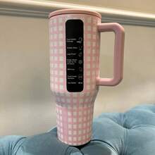 Hy,Dro,40 OZ, Black Tie, Coffee Checkered, Black And White Checkered, Red Cowhide, Western Cowboy, Pink And White Checkered, Cherry,HYDRO-40 Ounces - - Stainless Steel Portable Water Bottle, Equipped With A Straw And Handle, Double-Layer Vacuum Insulated Stainless Steel Water Bottle, High-Quality Summer Drink Container, Using Vacuum Insulation Technology, Large Capacity, Suitable For Exercise, Travel, Outdoor Activities, Fitness, Office Use, Teacher Gifts, Valentine's Day Gifts, Birthday Gifts, Thanksgiving Gifts, Christmas Gifts, Halloween Gifts, Halloween Party Gifts, Party Supplies, Etc. For Various Occasions. - 粉紅白格 - 查看 3