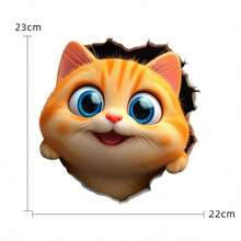 Pegatina de carro grande de 23 cm con diseño de gato de dibujos animados, cubierta creativa para arañazos en el parachoques y la carrocería - Multicolor - Ver 7