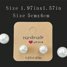 100pcs 5x4cm Fashion Earring Display Cards, Various Style Earring & Stud Presentation Cards