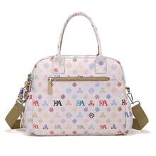 彩色印花大容量手提包，可爱图案单肩包，斜挎通勤休闲妈妈包 - 彩色 - 查看 4