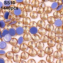 SS6 2mm-SS12 3mm，1440颗/包；SS16 4mm，720颗/包；SS20 4.8mm，360颗/包；SS30 6.4mm，288颗/包；圆形平底玻璃水晶水钻，多色水晶宝石，DMC热熔珠，适用于DIY美甲、服装、包包、鞋子、工艺品、闪亮美甲贴纸装饰