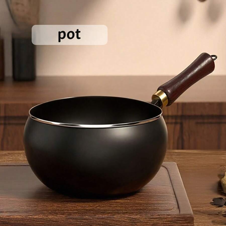 1pc Cast Iron Pot With Lid - Handmade Traditional Design, Wide Belly And Non Stick Mirror Surface, Splash Proof, Rust Proof Heavy-Duty Structure, Uniform Heat Distribution - Suitable For Gas Stoves, Durable Kitchen Utensils, Stove Protectors, Durable Kitchen Utensils - Multicolor - View 1