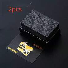 1 Set Of 54pcs Colorful Black & Gold Playing Cards, Waterproof Multi-Player Card Game Set, Magic Packaging, Suitable For Wedding, Party, Birthday, Holiday, Board Game Gift, Collection - Black - View 13