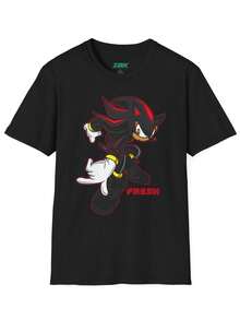 Shadow Hedgehog-Shirt  Retro Gaming Character Tee 1 - 黑色 - 查看 1