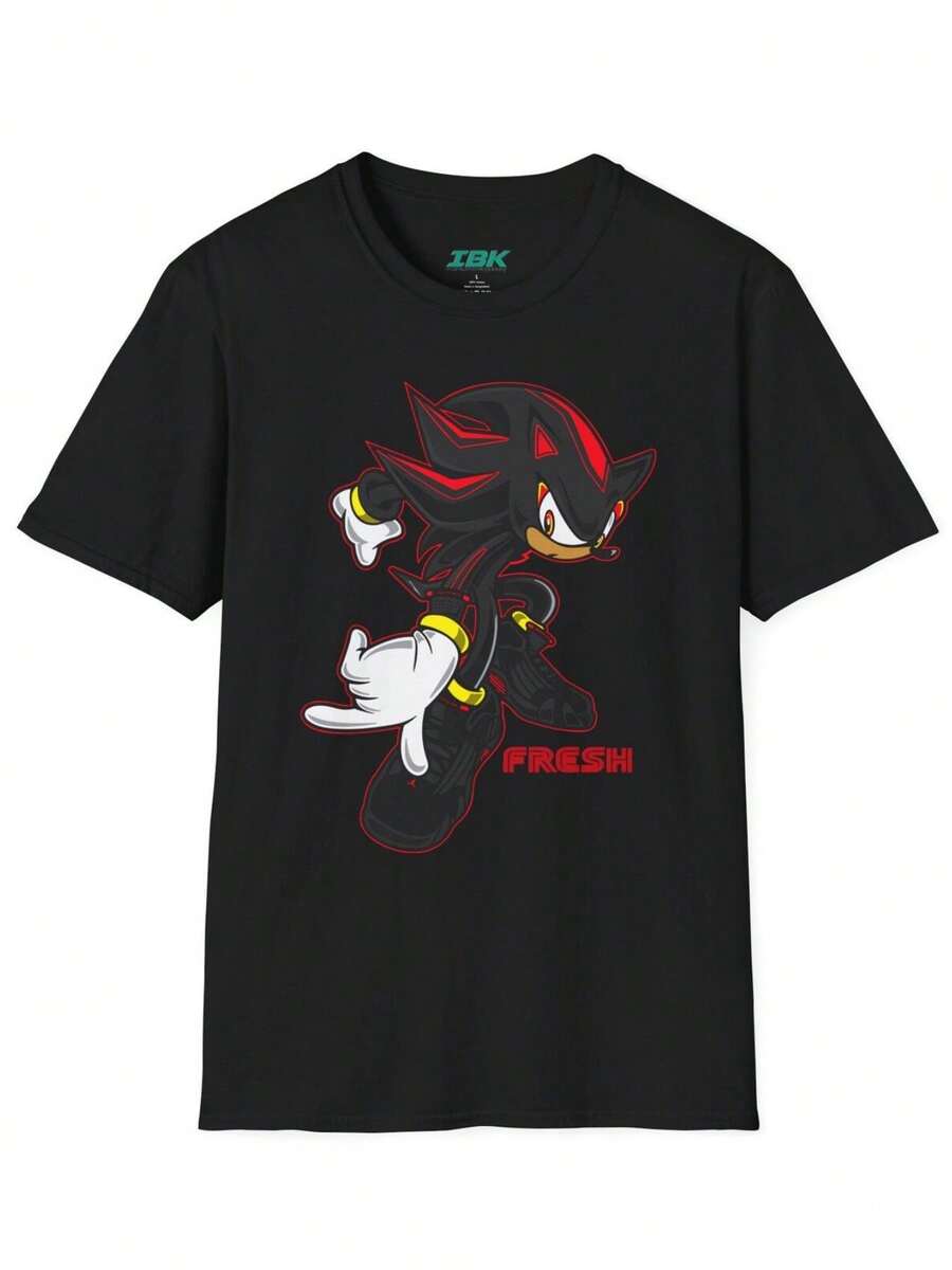 Shadow Hedgehog-Shirt  Retro Gaming Character Tee 1 - 黑色 - 查看 1