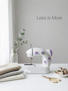 Máquina de coser eléctrica de nivel de entrada, máquina de coser eléctrica mini ligera y multifuncional, máquina de coser doméstica práctica y multifuncional, máquina de coser eléctrica sobrehiladora de mesa resistente, (puede coser manualmente patchwork), con luz LED nocturna; enhebrador automático - Lila Púrpura - Ver 6