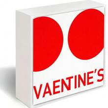 Valentine's Day Decorative Wooden Box - White Rectangular Container With Red Circles & 'VALENTINE'S' Text, Minimalist 3D Design, Perfect Gift For Romantic Celebrations, Weddings, Or Sweetheart Presents - White - View 1