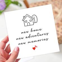 乔迁新居礼物、乔迁贺卡、开启新冒险、创造新回忆贺卡、乔迁新居贺卡、祝贺乔迁礼物 - 彩色 - 查看 2