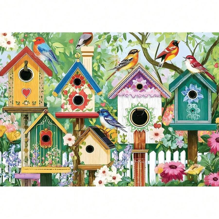 EMIEAUFG Bird Diamond Art Kits For Adults, Bird House Diamond Painting Kit For And Beginners, 5D Round Full Drill Craft, Home Wall Decor 12\ X 16\ - SR63 - 查看 1