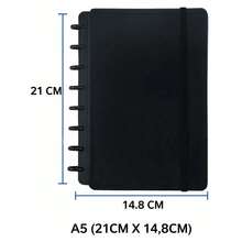Smart Notebook A5 Black Planner Diary Detachable Refill Removable Discs Study Cover - màu đen - Xem 2