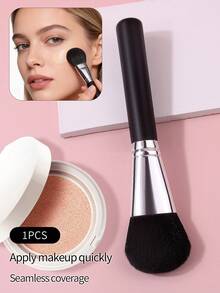 1支柔软粉底刷，均匀上妆不卡粉，多功能底妆化妆刷 - 黑色 - 查看 9